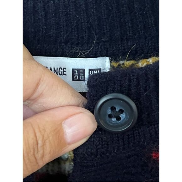Uniqlo Ines de la Fressange Women's Jacquard Wool Alpaca Double Knit Cardigan XS - Picture 8 of 8